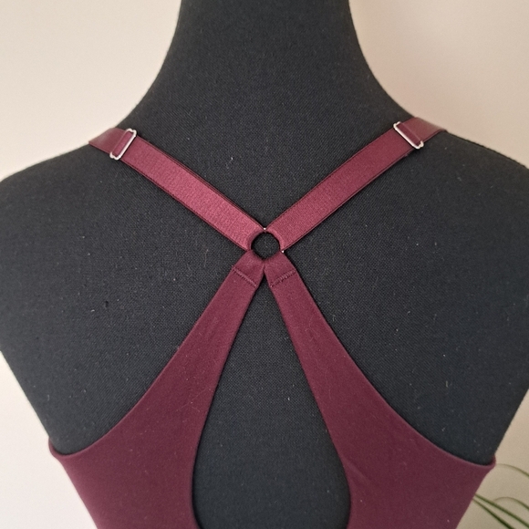 Aerie Sunnie Bralette Size Small Maroon Burgandy Sunnie Bustier Racer Back - Picture 6 of 10